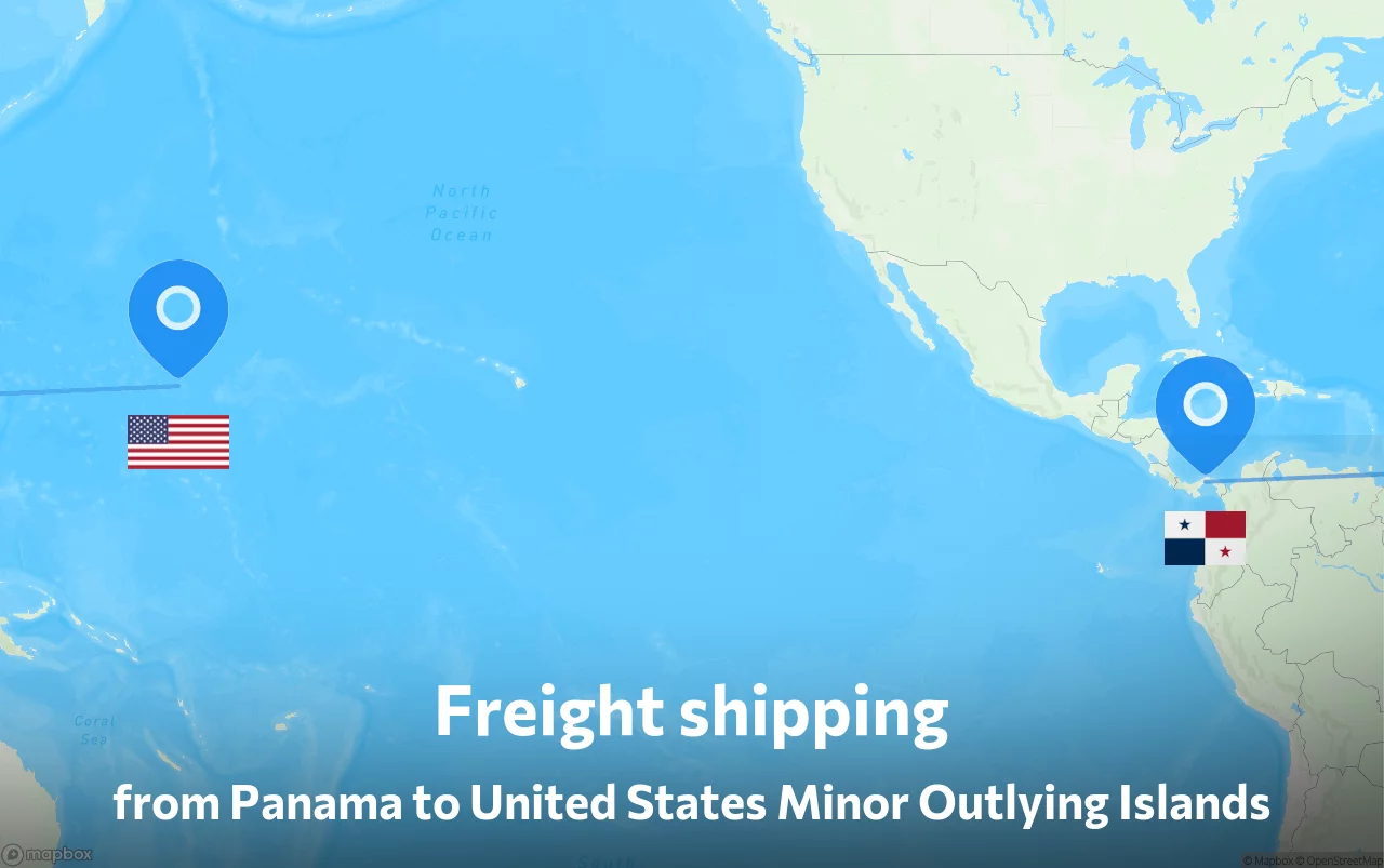 Shipping route from Panama to United States Minor Outlying Islands