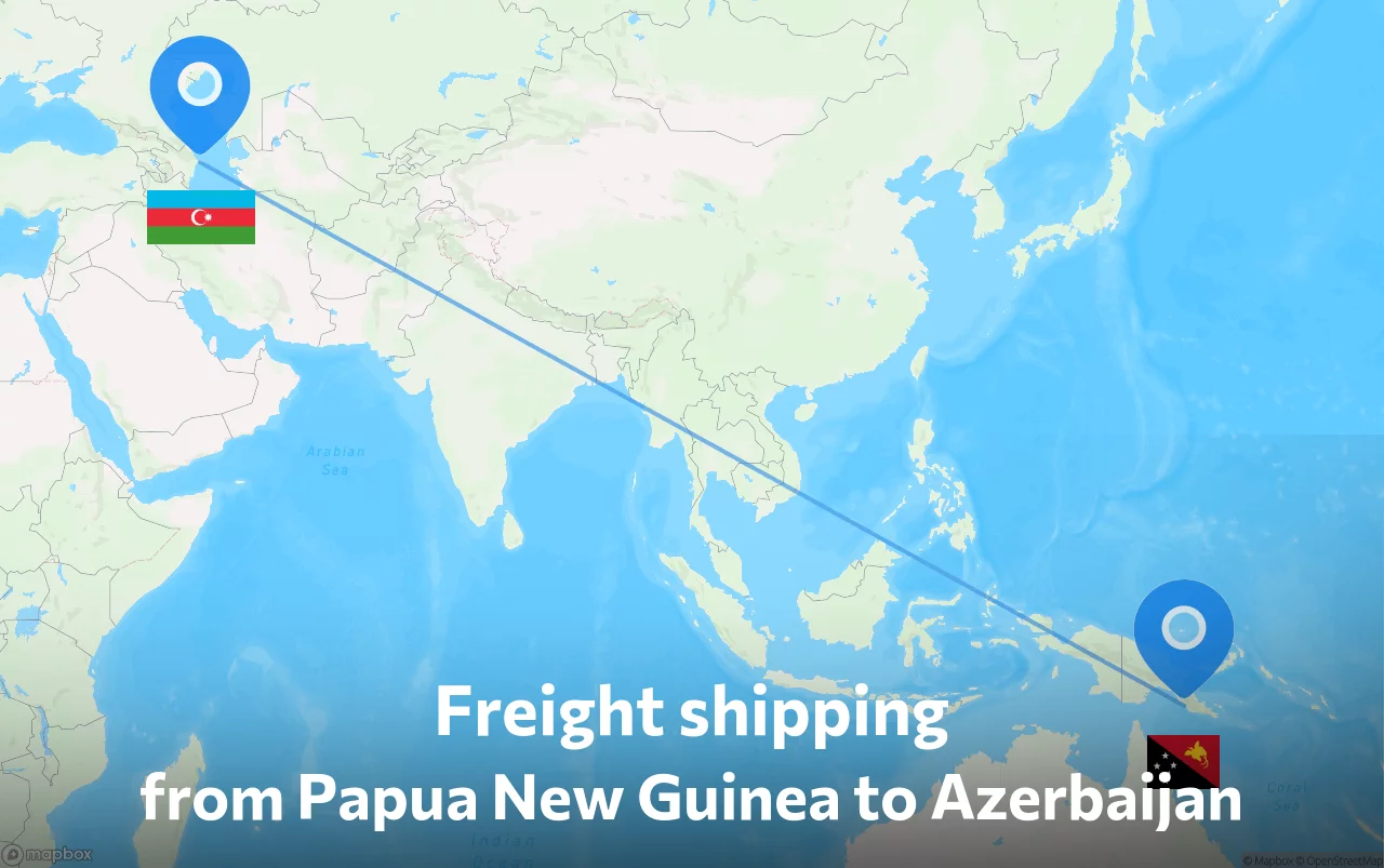 Shipping route from Papua New Guinea to Azerbaijan