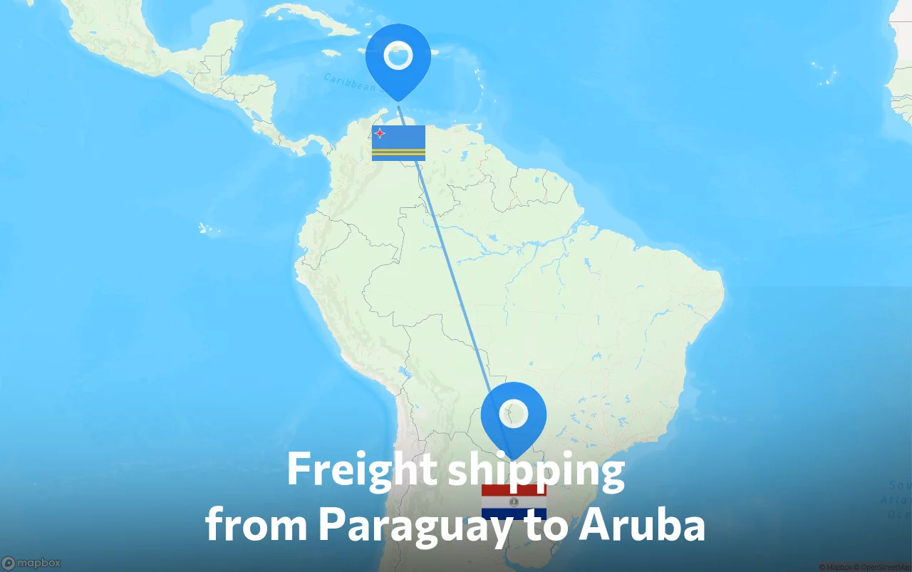 Shipping route from Paraguay to Aruba