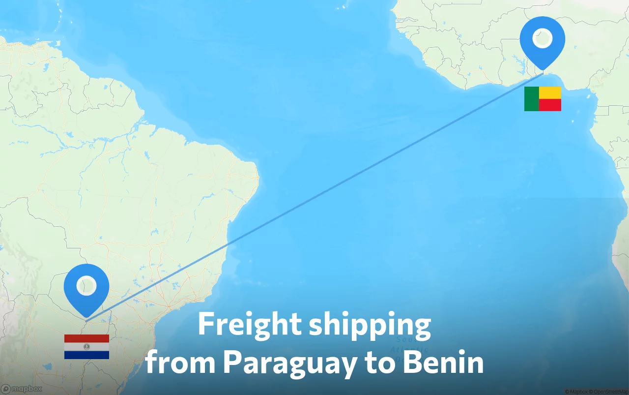 Shipping route from Paraguay to Benin