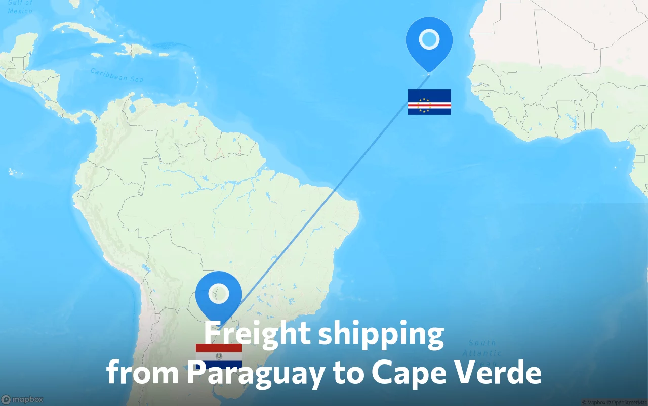 Shipping route from Paraguay to Cape Verde