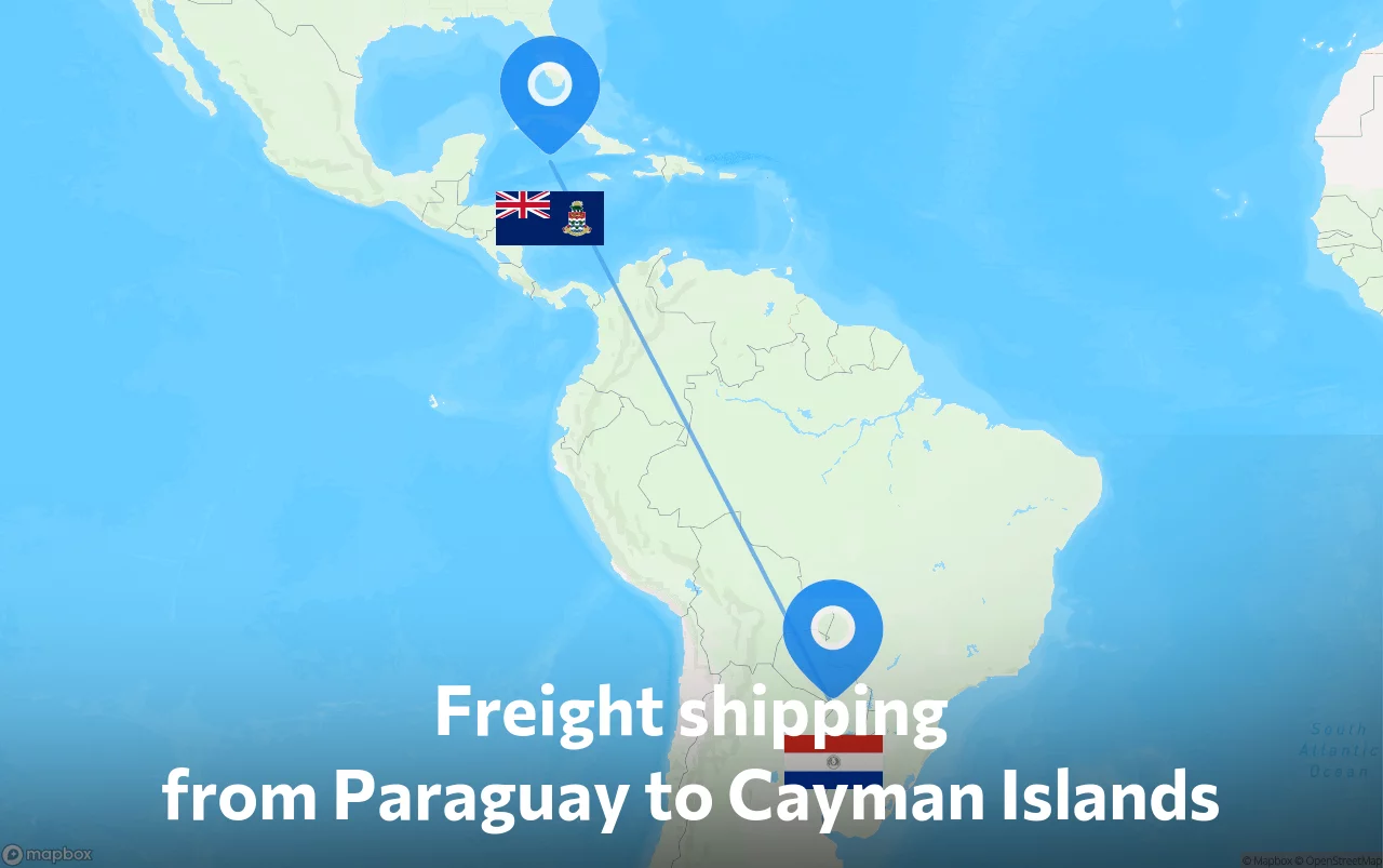 Shipping route from Paraguay to Cayman Islands