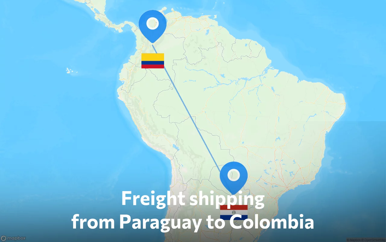 Shipping route from Paraguay to Colombia