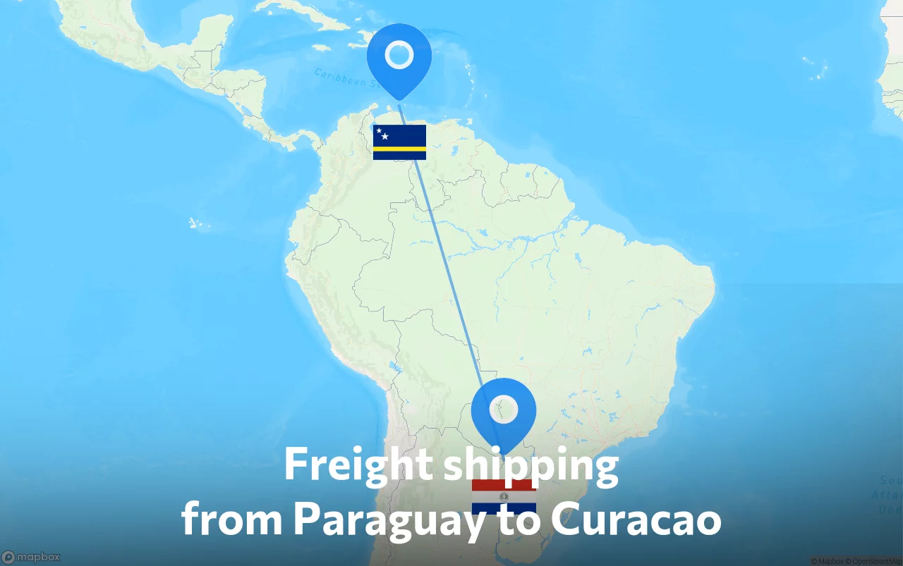 Shipping route from Paraguay to Curacao