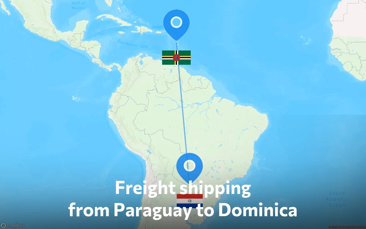 Shipping route from Paraguay to Dominica