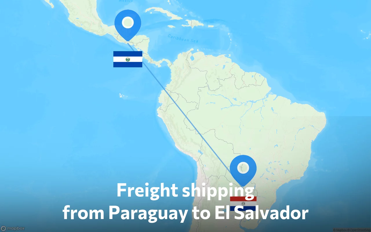 Shipping route from Paraguay to El Salvador