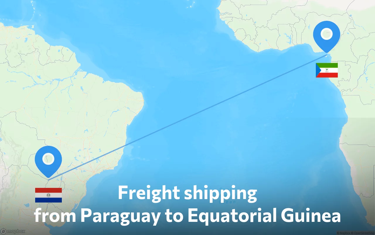Shipping route from Paraguay to Equatorial Guinea