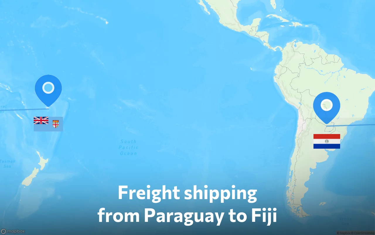 Shipping route from Paraguay to Fiji