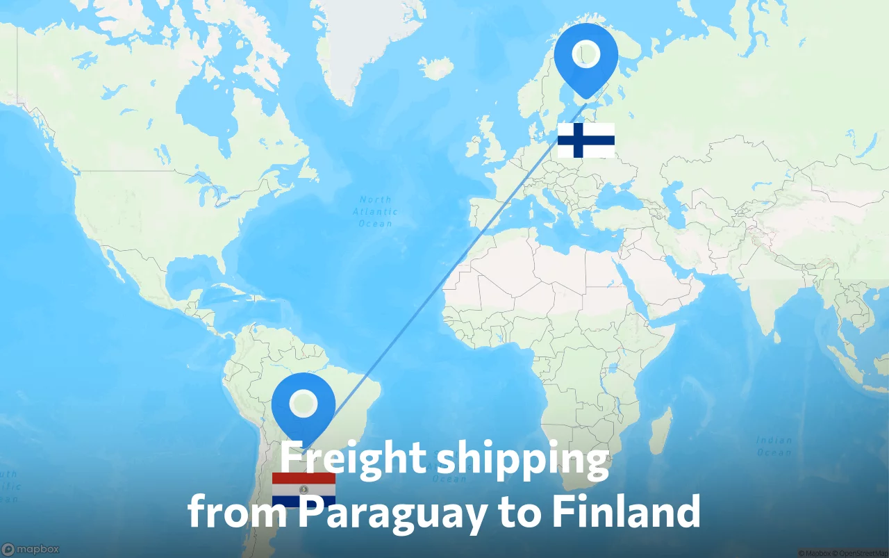 Shipping route from Paraguay to Finland