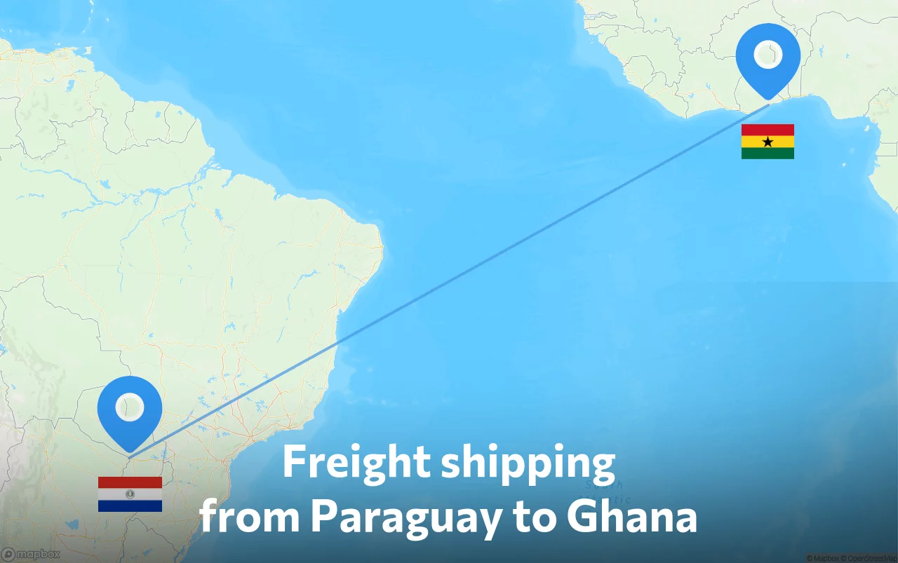 Shipping route from Paraguay to Ghana