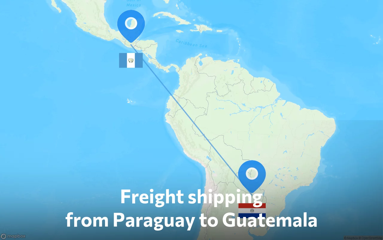 Shipping route from Paraguay to Guatemala