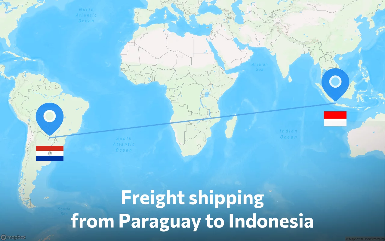 Shipping route from Paraguay to Indonesia