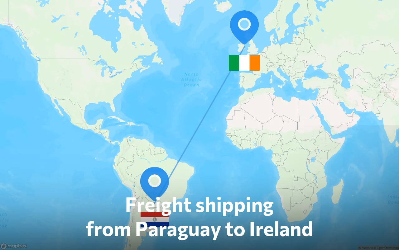 Shipping route from Paraguay to Ireland