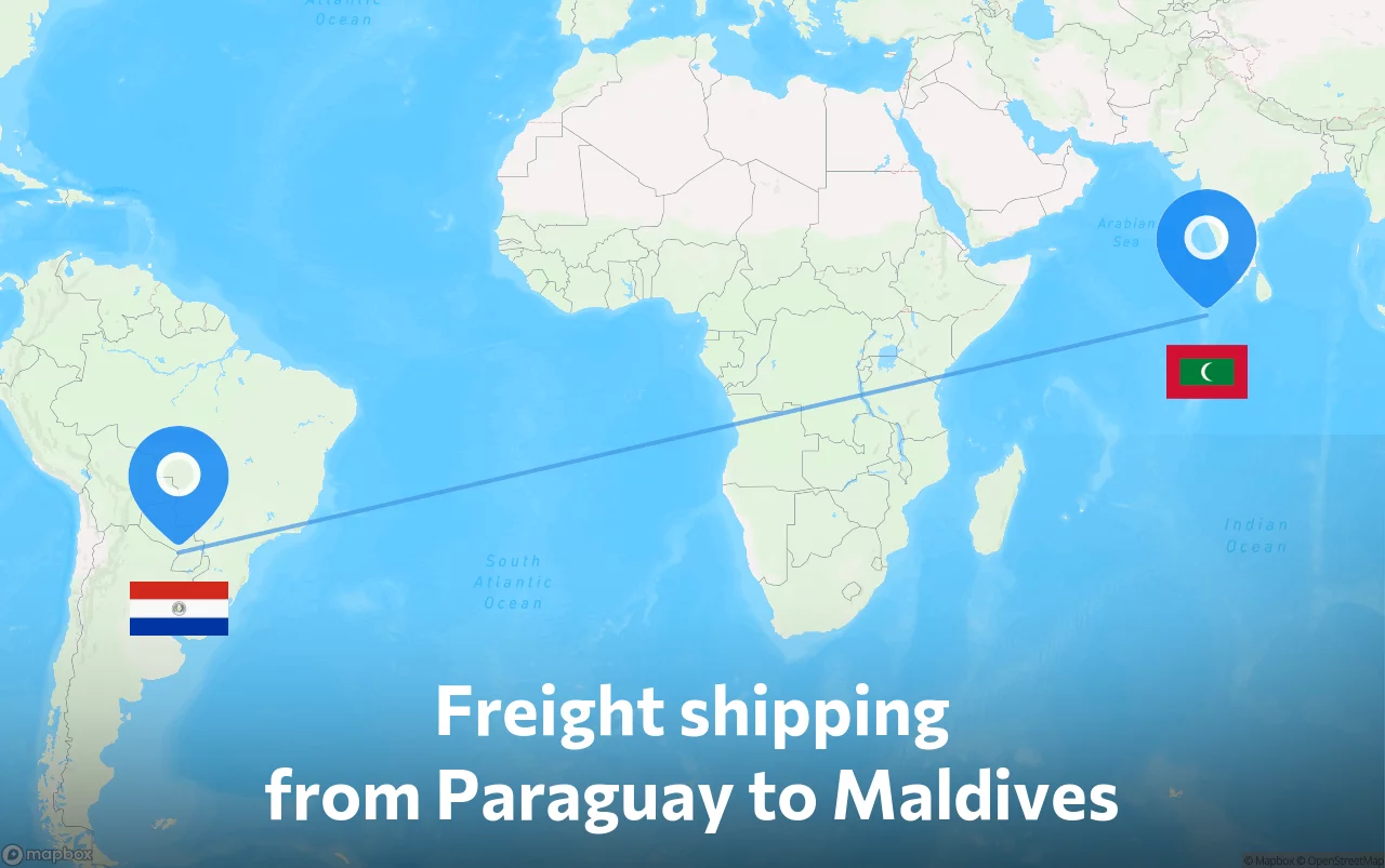 Shipping route from Paraguay to Maldives