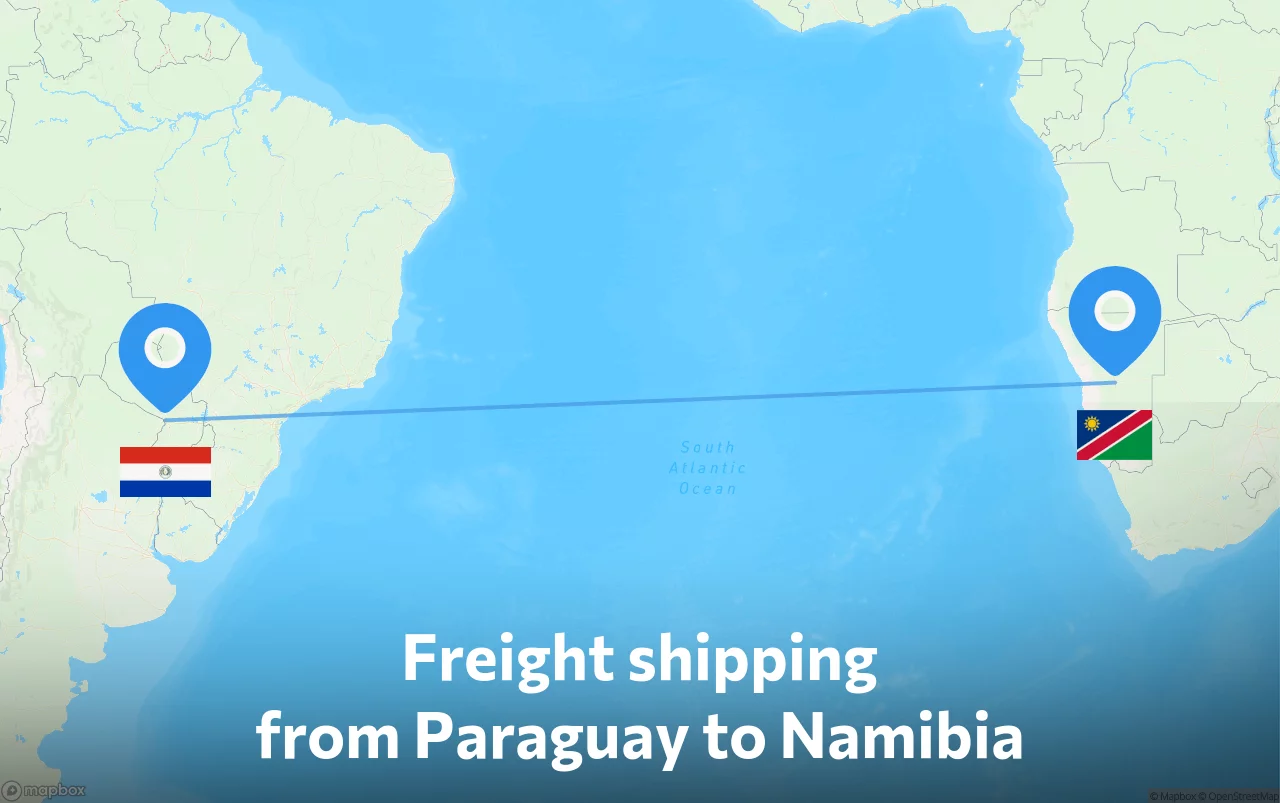 Shipping route from Paraguay to Namibia