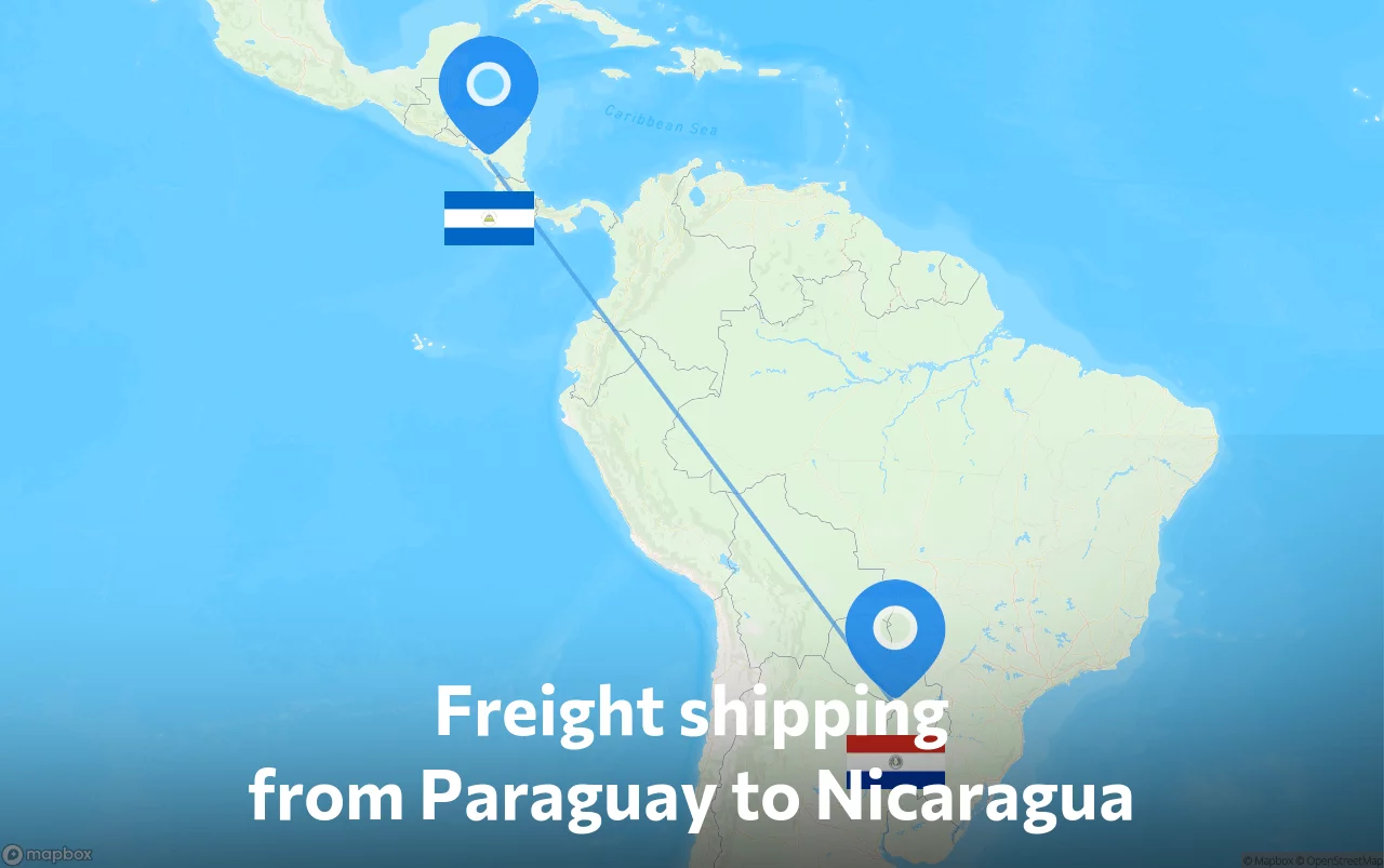 Shipping route from Paraguay to Nicaragua