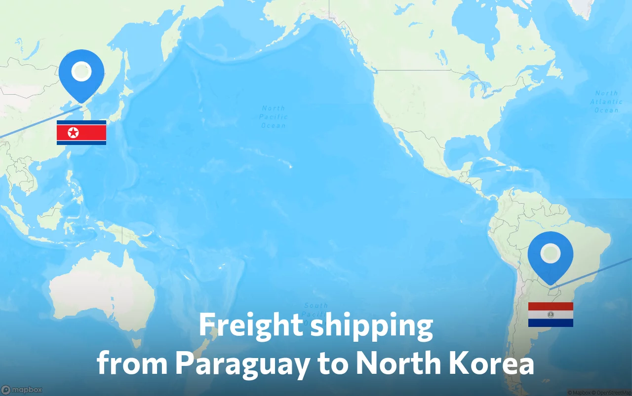 Shipping route from Paraguay to North Korea