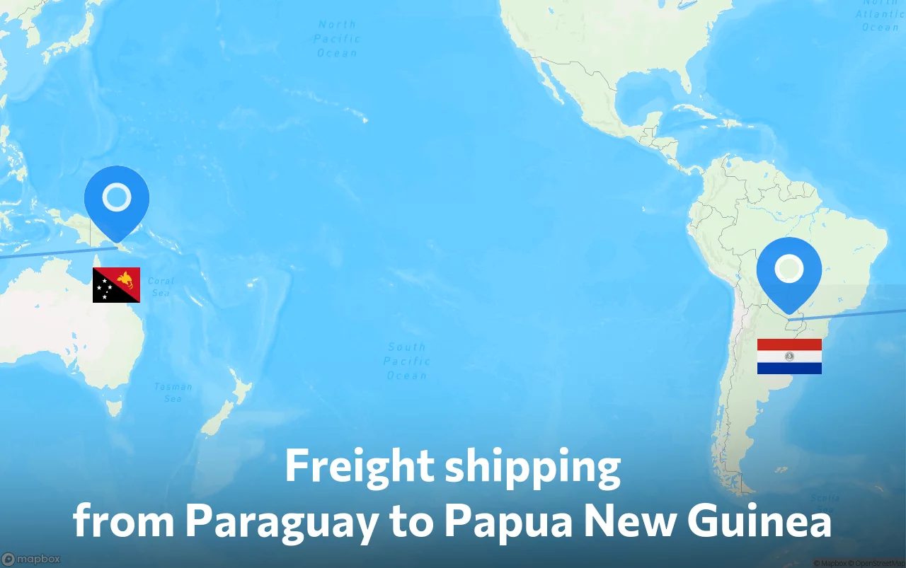 Shipping route from Paraguay to Papua New Guinea