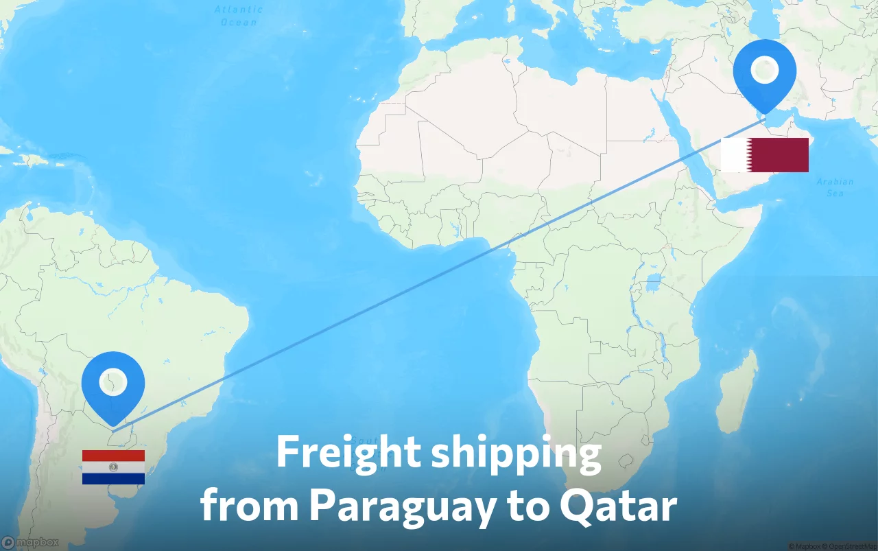 Shipping route from Paraguay to Qatar