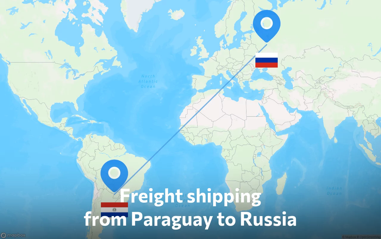 Shipping route from Paraguay to Russia