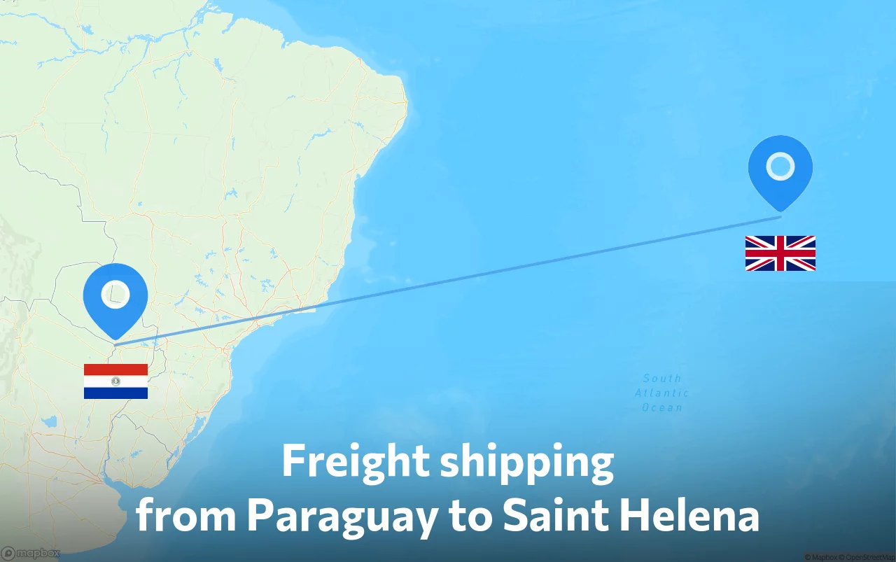 Shipping route from Paraguay to Saint Helena