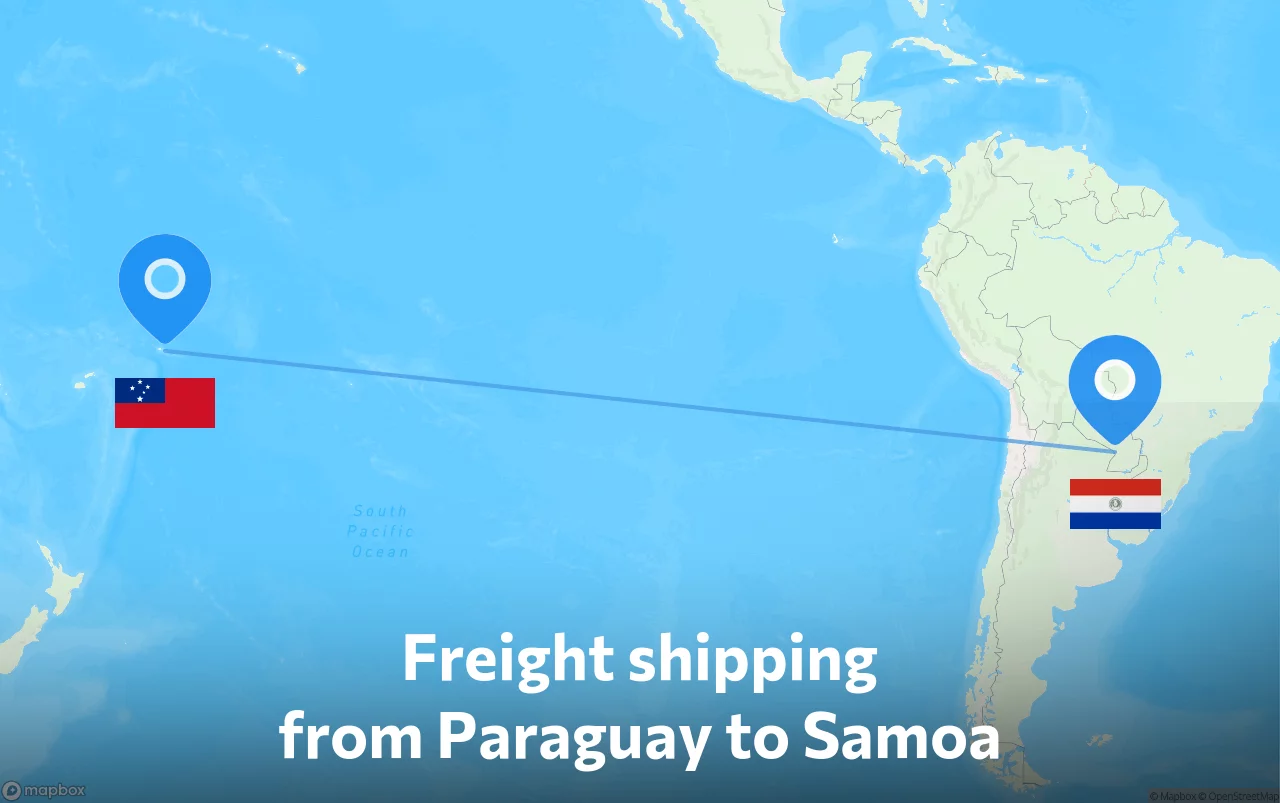 Shipping route from Paraguay to Samoa