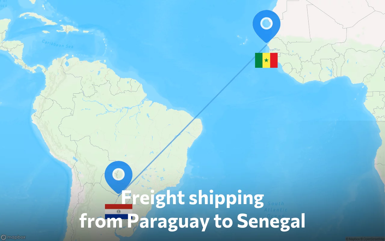 Shipping route from Paraguay to Senegal