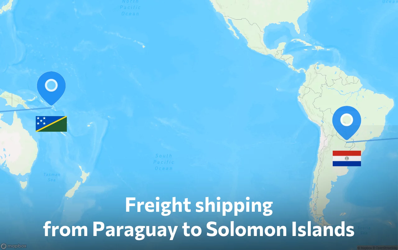 Shipping route from Paraguay to Solomon Islands