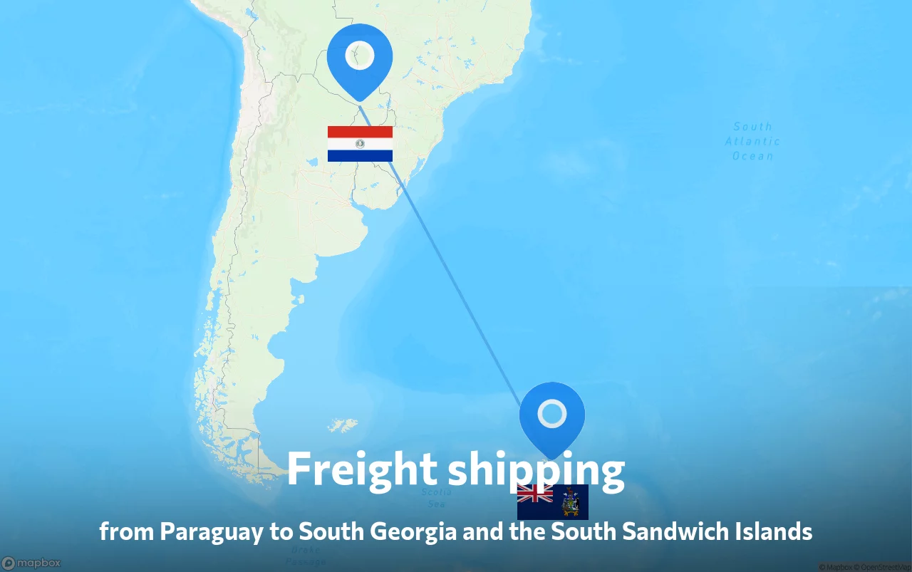 Shipping route from Paraguay to South Georgia and the South Sandwich Islands