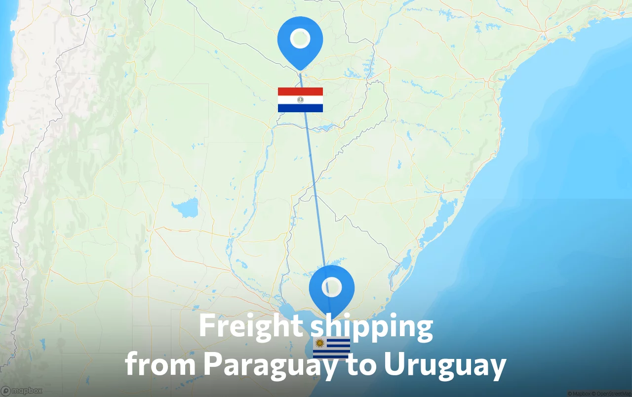 Shipping route from Paraguay to Uruguay