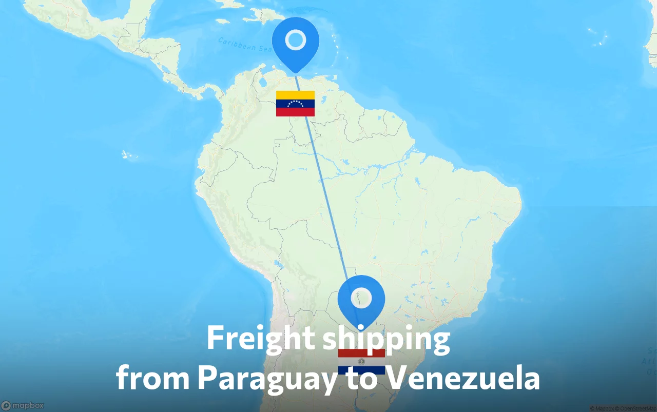 Shipping route from Paraguay to Venezuela
