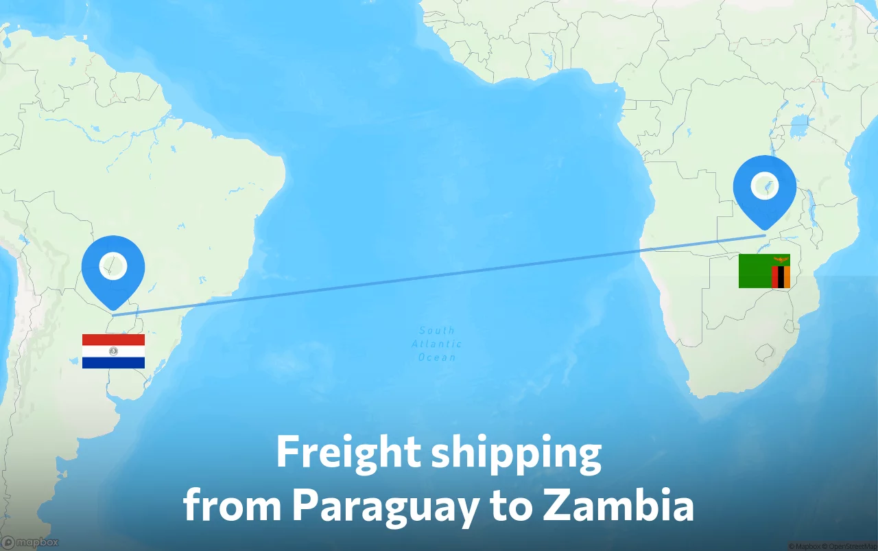 Shipping route from Paraguay to Zambia