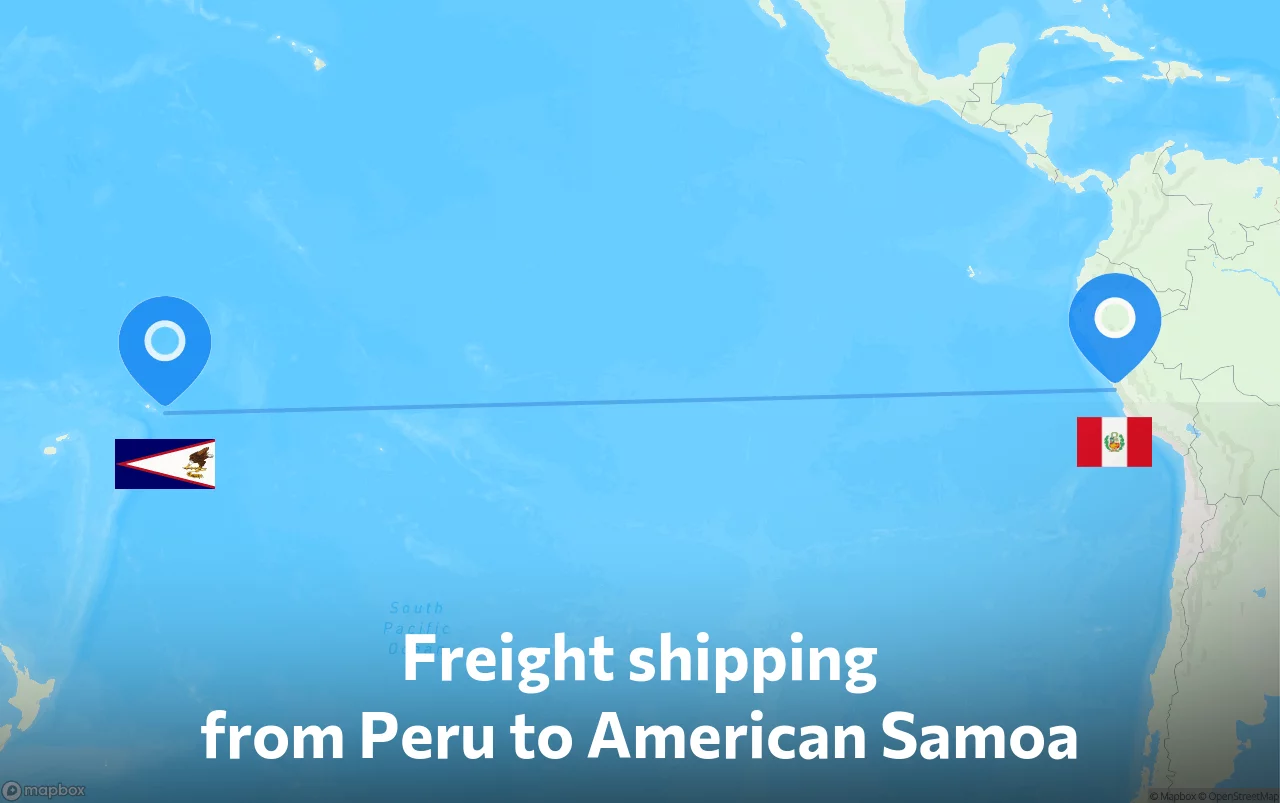 Shipping route from Peru to American Samoa
