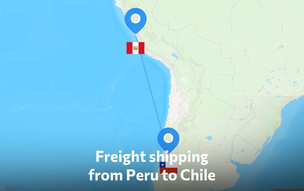 Shipping route from Peru to Chile