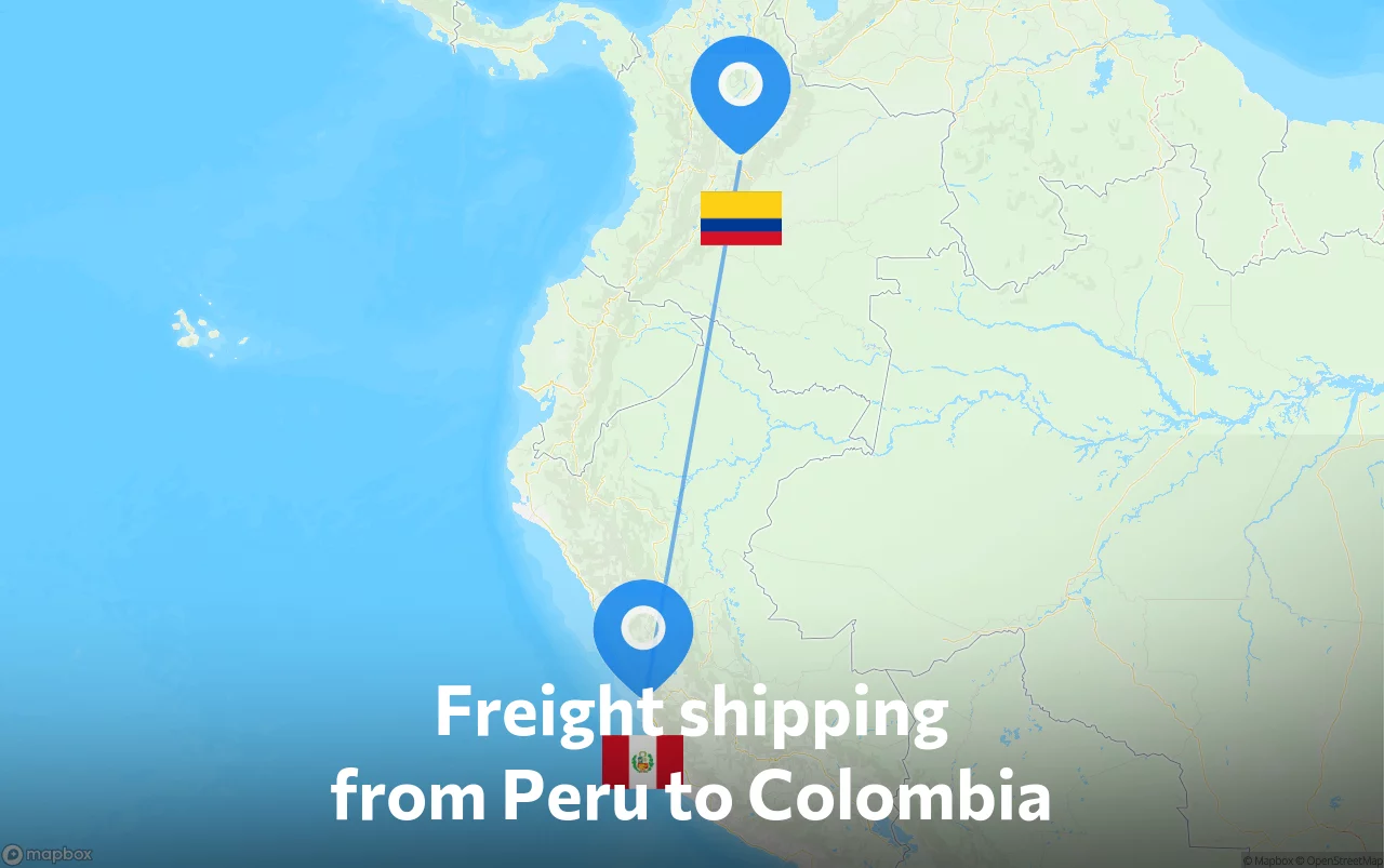 Shipping route from Peru to Colombia