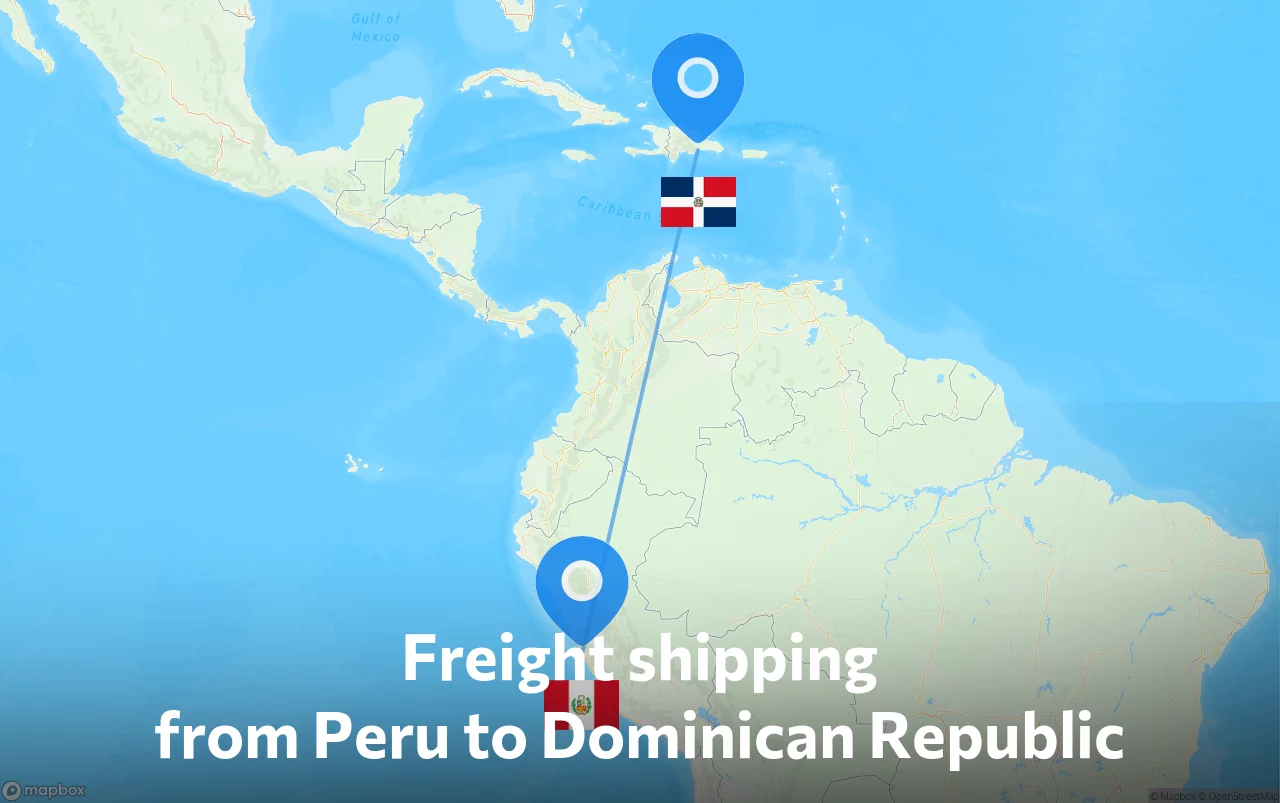 Shipping route from Peru to Dominican Republic