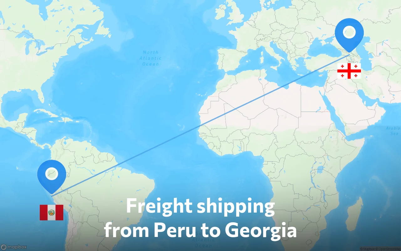 Shipping route from Peru to Georgia