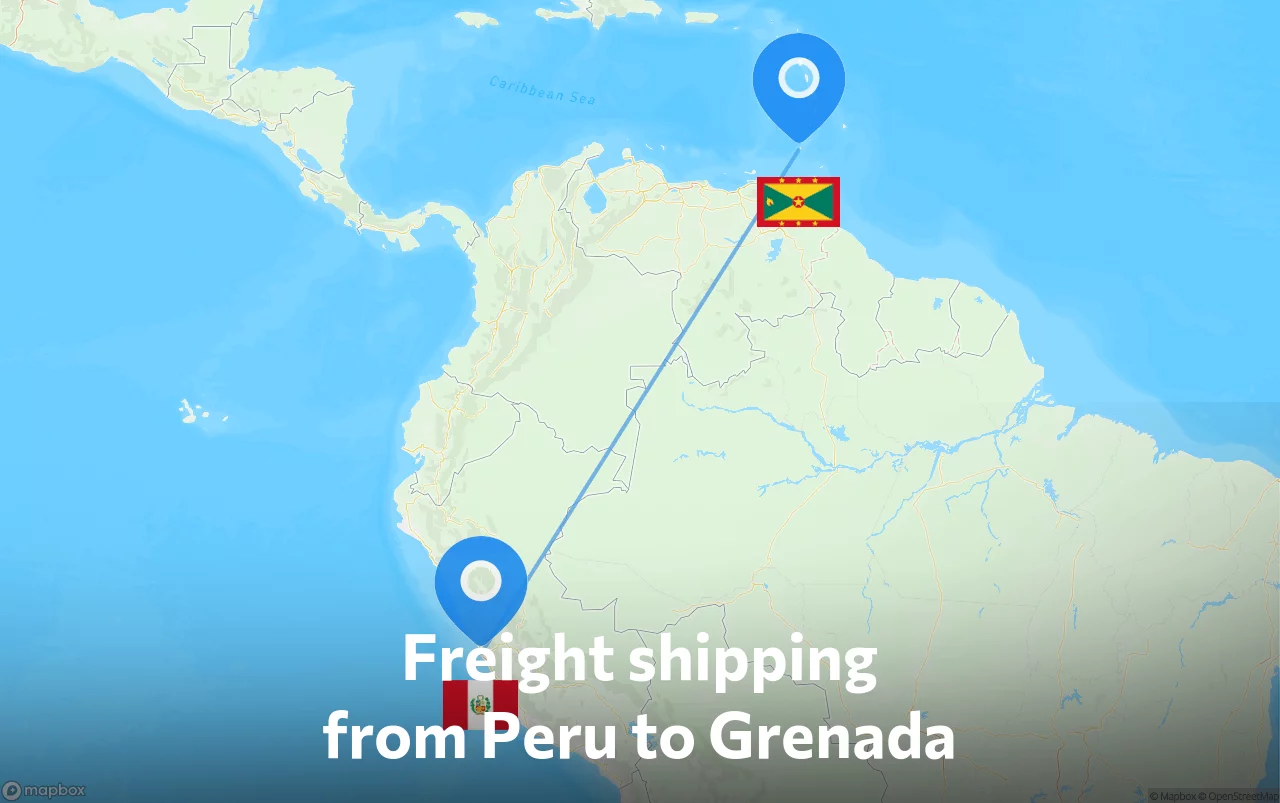 Shipping route from Peru to Grenada