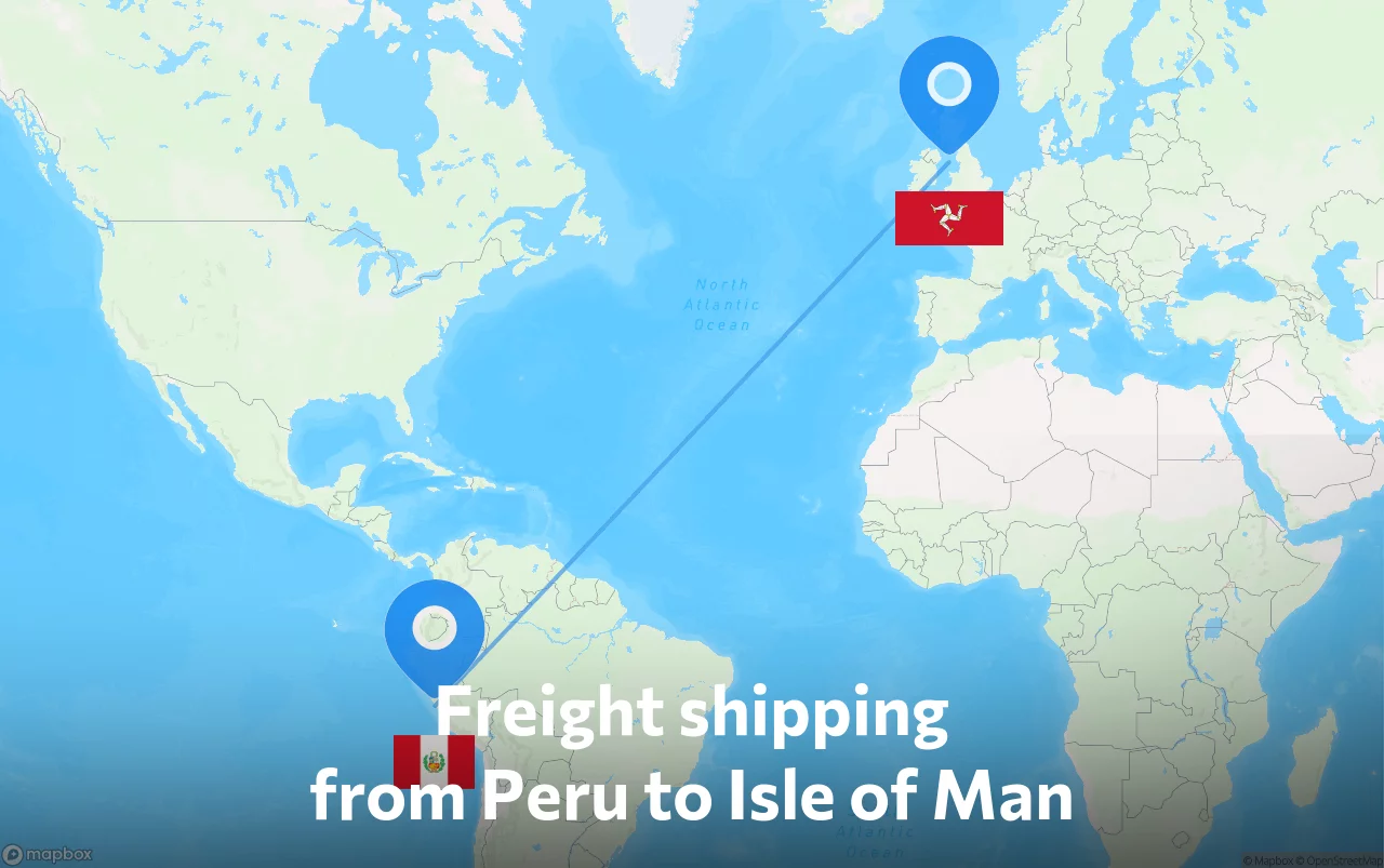 Shipping route from Peru to Isle of Man