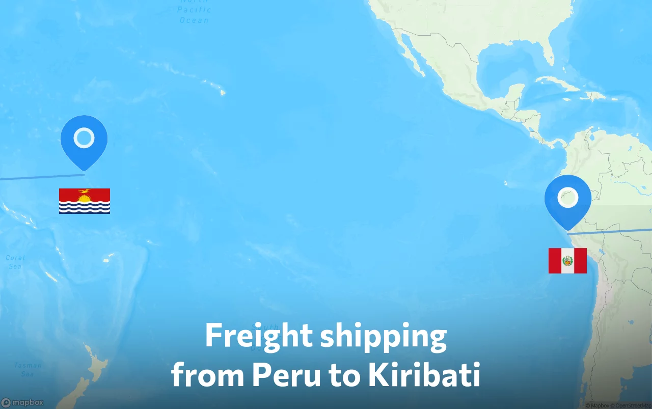 Shipping route from Peru to Kiribati