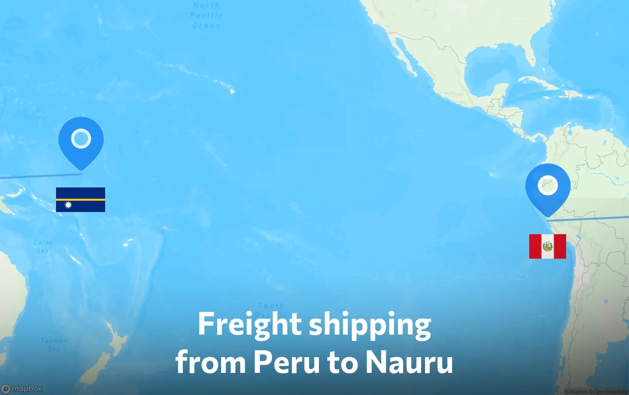 Shipping route from Peru to Nauru
