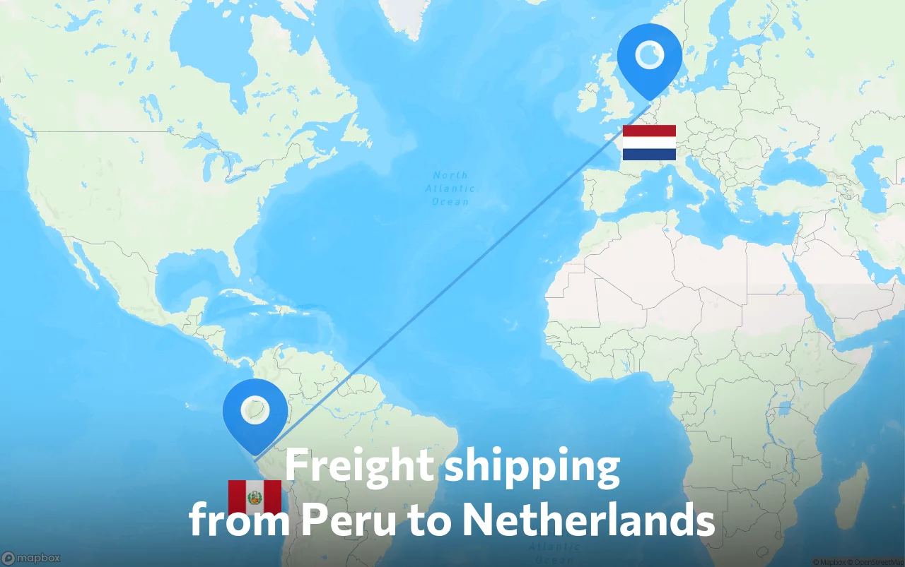 Shipping route from Peru to Netherlands