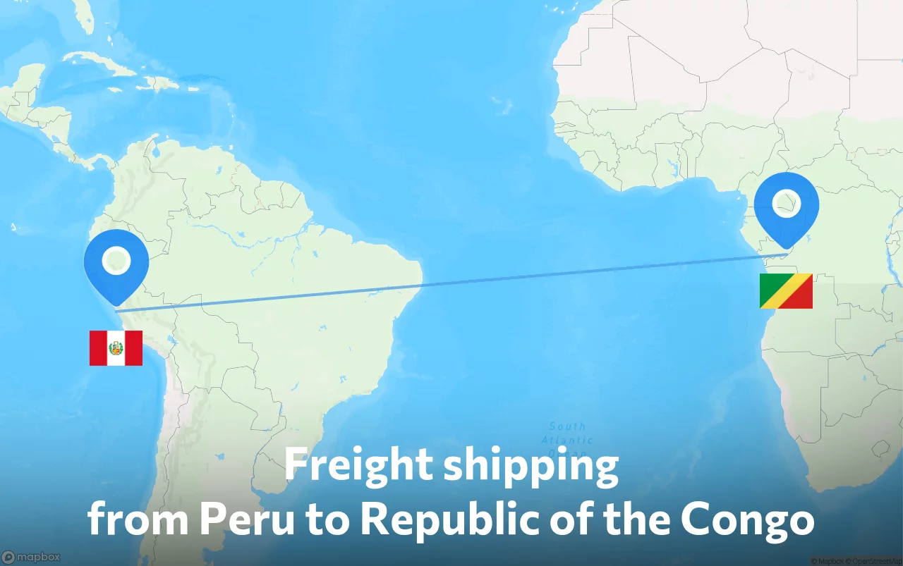 Shipping route from Peru to Republic of the Congo