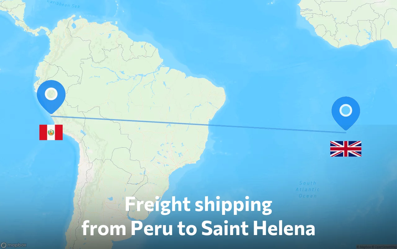 Shipping route from Peru to Saint Helena