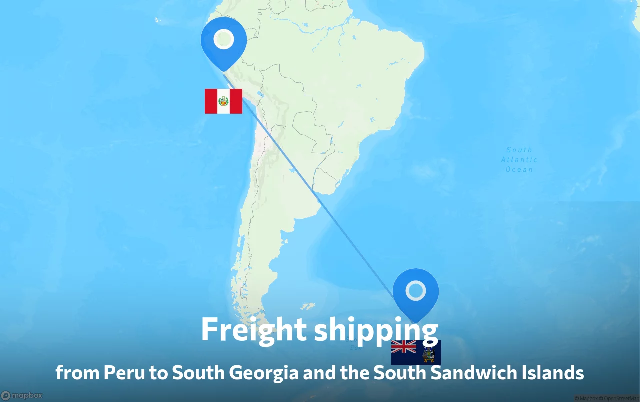 Shipping route from Peru to South Georgia and the South Sandwich Islands