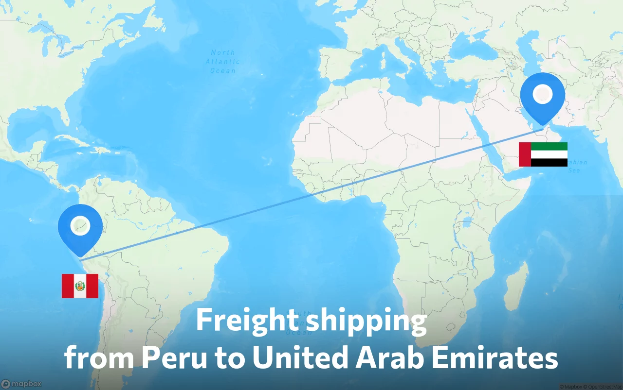 Shipping route from Peru to United Arab Emirates