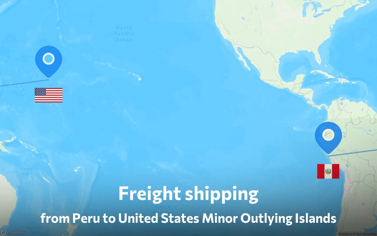 Shipping route from Peru to United States Minor Outlying Islands