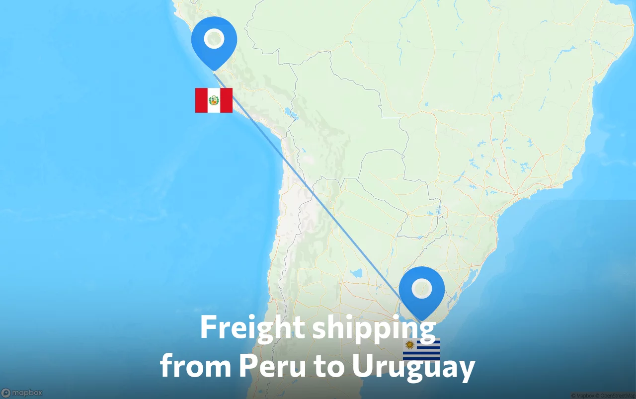 Shipping route from Peru to Uruguay