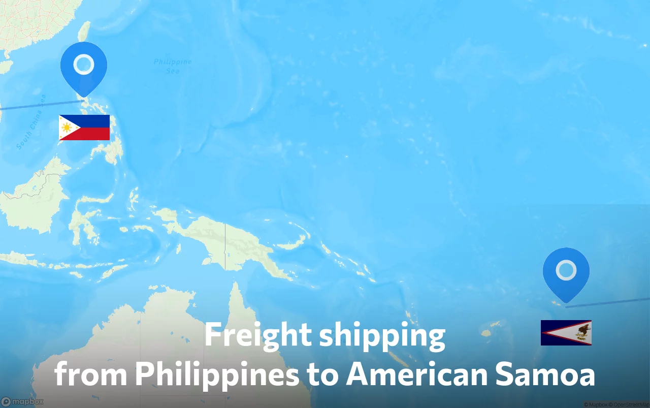 Shipping route from Philippines to American Samoa