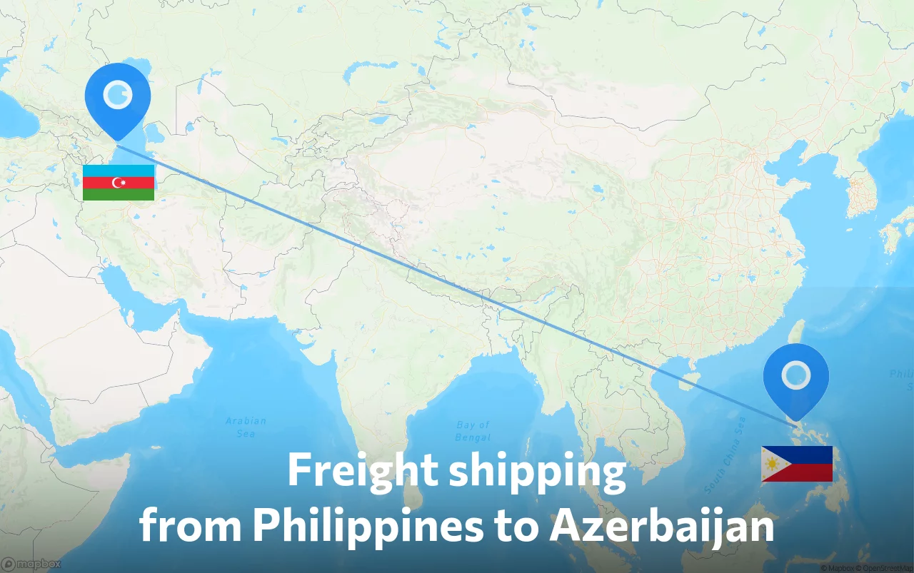 Shipping route from Philippines to Azerbaijan